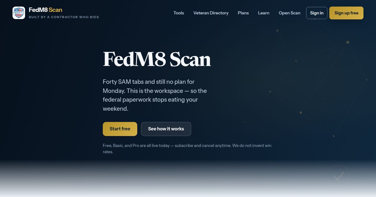 FedM8 Scan — federal contracting workspace